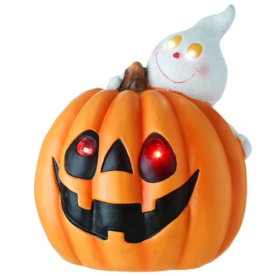 12&#x22; Happy Pumpkin &#x26; Ghost with LED Light